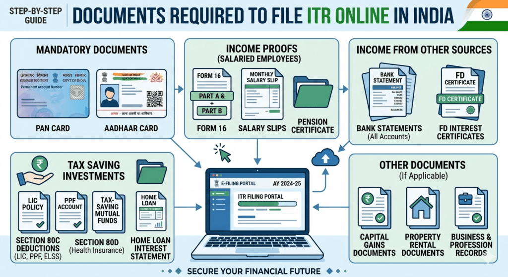 Documents Required to File ITR Online in India